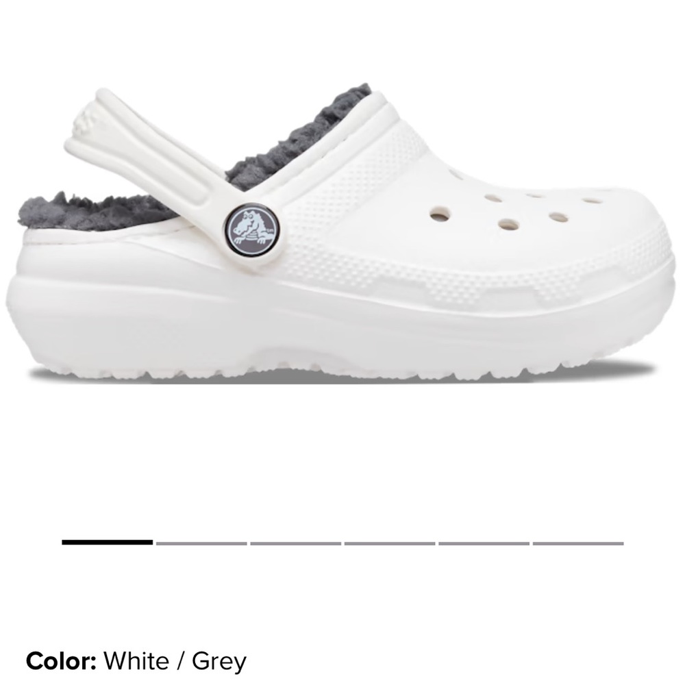 COPY - WHITE/GREY FUZZY CROCS!!